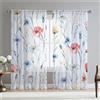Surwin Tende per Interni, Serie dei Fiori Tende a Vetro con Occhielli, 2 Pezzi Tende Camera da Letto, Tende Voile Semi Trasparenti, per Cucina, Soggiorno (W132xH245cm,Fiori)