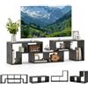 KOMFOTTEU Mobile TV Soggiorno in Legno, Mobile Porta TV Liberamente Combinabile, per TV fino a 65", Mobiletto TV Multifunzione con 6 Vani Aperti, 134 x 30 x 43 cm (Grigio)