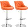 CLP 2x Sgabelli Design Lazio In Similpelle I Sedie Cucina Girevoli E Regolabili 83-104 CM Con Poggiapiedi, Colore:arancione