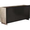 milani home - madia credenza moderna 3 ante 150 x 40 x 76 cm, nero