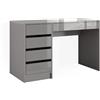 Vicco Scrivania Sherry, Grigio lucido, 55 x 120 cm | con cassetti, adatto come postazione di lavoro per home office o studio