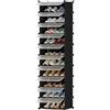 HOMIDEC Scarpiera, 10 Ripiani Scarpiera Salvaspazio Slim | Può Contenere 20 Paia di Porta Scarpe, Plastica Scarpiero di Scarpe per Ingresso, Camera da Letto e Corridoio, Nero