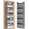 SONGMICS Portaoggetti da Appendere, Organizer da Porta in Tessuto, Rete in Nylon Trasparente, Pieghevole, Ganci in Metallo, Tasche Laterali, Grigio Tortora RDH007G01