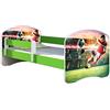 ACMA Letto per Bambino Cameretta per Bambino con Materasso Rete a doghe II VERDE (37 Calciatore 2, 160x80)
