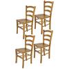 t m c s Tommychairs - Set 4 sedie modello Venice per cucina bar e sala da pranzo, robusta struttura in legno di faggio color rovere e seduta in legno
