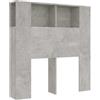 vidaXL Testiera con Scomparti Grigio Cemento 100x18,5x102,5cm