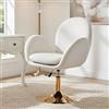 chairus Sedia da Scrivania in Velluto Sedia da Ufficio Girevole Poltrona Salotto Moderno Poltrocina Girevole Regolabile in Altezza, Beige