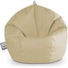 Happers Pouf Bambini Poltrona Morbida a Sacco per Sedersi con Imbottitura Puff per Gioco Relax Lettura Puffo Interno Ecopelle Quotidiano di lunga Durata Beige