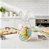 levandeo Barattolo per Pasqua, altezza 17 cm, con orecchie di coniglio, vetro trasparente, decorazione pasquale, decorazione da tavolo