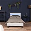 Home Deluxe - Letto LED ASTRO - bianco, 90 x 200 cm - inclusa rete a doghe I letto imbottito letto design incl