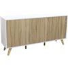 milani home - madia moderna con tre ante di design per salotto, soggiorno 150x39,5x75 h
