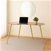 Meyvaser.com Ecommerce Company Tavolo da scrivania marrone con piano in vetro e gambe effetto legno rovere segato, 120 x 60 x 74 cm, design moderno ed elegante