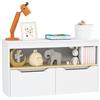 AIYAPLAY Scaffale per bambini Libreria per bambini con 2 cassetti e scomparto per soggiorno camera da letto camera da gioco 80x30x45 cm Bianco
