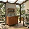 Linea Azzurra Sottolavello 80 SOLO MOBILE Cucina con 2 Ante in Legno Made in Italy H85xL80xP50cm Facile da Montare (Noce Antico)