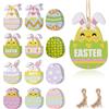 WD&CD 24 Pack Ornamenti in Legno per Uova di Pasqua, Uova di Pasqua della Resurrezione per Albero di Pasqua Uova, Forniture per bomboniere per Feste di Pasqua