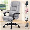 ALFORDSON Sedia Girevole con Poggiagambe Poltrona Direzionale Ergonomica da Ufficio Studio Regolabile con Rotelle, Supporto Lombare, Altezza Regolabile, Portante di 180 kg, Tessuto(Grigia)