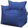 extroitaly Pouf Poltrona a Sacco Floss (Blu) Ecopelle Idrorepellente di alta Qualita'. Mis: Largh. cm.90 Prof. cm. 70 Schienale H. cm.75 Cuciture Rinforzate, Doppia cerniera , Riempita in perle di Polistirolo