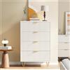 KEFSR Cassettiera bianca con 4 cassetti per camera da letto, armadio moderno, con pannello scanalato a forma d'onda, organizer in legno per asilo nido, soggiorno, corridoio (bianco, 4 cassetti a forma