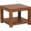 FineBuy Tavolino da caffè Legno Massello Sheesham 60x45x60 cm Disegno Tavolo | Tavolo da salotto con vano portaoggetti Piazza | Divano tavolo