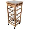 Meyvaser.com Ecommerce Company Mueble Gestionc Carrello da Cucina con Ruote, Carrello Porta Frutta e Verdure, con 4 cestini e Porta Bottiglie, Dimensione: 37 x 37 x 85 cm Miele