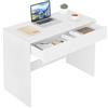 eSituro Scrivania per Computer con Cassetto, Scrivania da Ufficio, 100x50 cm, Tavolo da Lavoro in Legno, per Camera da Letto, Bianco