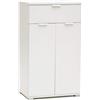 milani home - armadietto 2 ante e 1 cassetto 60 x 38 x 103 cm, bianco, mobile contenitore bagno cucina soggiorno, truciolare bilaminato