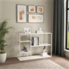 [en.casa] Scaffale da Terra in Acciaio con Ripiani Libreria Consolle Autoportante con Vani Aperti Mobile Basso Espositore per Soggiorno Ufficio 120x35x88 cm - Bianco Opaco