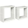 MODULARREDO | GINEVRA Set di 2 Mensole da Muro, Cubi Arredo, Mensole Cubo, Cubi da Parete, Cubi Portaoggetti, 35x35 p15.5 cm, e 30x30 p15.5 cm, Rovere Sbiancato - Made in Italy