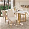 Rosebibi Sedie da pranzo moderne in velluto beige, gambe in metallo dorato, alla moda e confortevole, adatte per sala da pranzo, soggiorno e studio (4)