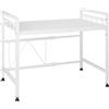SEPERCASA Mensola Estensibile Salvaspazio da Cucina, Supporto per Microonde e Fornetto Elettrico in Metallo con 8 Ganci Laterali e Piedini Regolabili, 40,5-63,5 x 31,5 x 42 cm (Bianco)