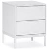HOMN LIVING Comodino Auri con 2 cassetti, Bianco, 50 cm (Larghezza) 40 cm (profondità) 55 cm (Altezza)