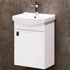 Planetmöbel Set di mobili da bagno lavabo con mobiletto 45 x 60 x 33 cm per WC ospiti, bianco