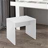 ECD Germany Sgabello da Toeletta Cosmetico Bianco in Legno 40 x 36 x 41 cm Aspetto Elegante Comfortabile Robusto Versatile Sedia da Trucco Moderno Montaggio Facile