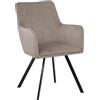 Totò Piccinni Poltroncina BORGHESE in Velluto con gambe in metallo stile moderno (1, Tortora)
