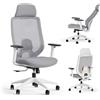 SENSE7 Sedia Scrivania Ufficio Ergonomica Poltrona da Scrivania Gaming Chair con Rotelle Girevole per PC Studio Cameretta Arredo con Altezza Regolabili Rete Traspirante - NAKAI Bianco Grigio