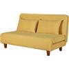 Brigros WeHome - Divano Letto Trasformabile Due Posti Apribile con Cuscini Basil, Tessuto, 140 cm, Giallo
