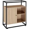 tectake 801092 Cassettone Conventry, Piano superiore in vetro, Armadio con porta magnetica e ripiano