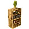 Kistenkolli Altes Land Johanna - Set di 2 cassette per frutta con fondo fiammato con tavola centrale fiammata, lunghezza lunga