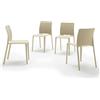 Mobili Fiver, Sedie Emma, Set da 4, Beige, Polipropilene Addizionato a Fibra di Vetro, Sedie moderne per Bar e Ristoranti, Cucina, Giardino, Soggiorno, Made in Italy