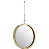 Gicos Specchio Tondo con Catena Colore Oro ⌀25 * 3 * 47 cm da Parete AIU-780356