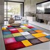 Paco Home Tappeto Salotto Moderno Pelo Corto Moderno Motivo Geometrico 3D, Dimensione:80x150 cm, Colore:Multicolore