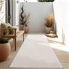 Paco Home Tappeto Per Esterno Balcone Terrazza Tappeto Cucina Monocolore Mélange, Dimensione:80x250 cm, Colore:Ivoire