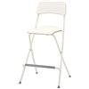 Ikea FRANKLIN Sgabello da Bar con Schienale Pieghevole 63 cm, Bianco/Bianco