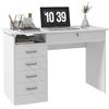 HOMCOM Scrivania Moderna con 5 Cassetti per Ufficio 110x50x76cm Bianco