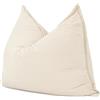 bananair - Pouf Poltrona a Sacco - Imbottitura in Schiuma, Molto Confortevole - Tessuto Morbido, Velluto a Coste - Fodera Lavabile - Pouf Divano Gigante (180 x 140 cm, Bianco Sporco)