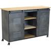 milani home MilaniHome.it - Credenza in Metallo Ferro Industrial Mobile Madia per Arredamento Soggiorno, Sala da Pranzo, Salotto Industriale, Cm 116x40x77 HDI coloreGrigio