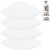 LDHHYH 4 mensole angolari sospese, colore bianco, 26 cm, da appendere, a forma di ventaglio, per cucina, camera da letto, soggiorno, ufficio