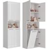 BDW Mobile da bagno, cesto per la biancheria, 4 porte, 174 x 60 x 30 cm, mobiletto alto, mensola da bagno, NEL 1K/DK (bianco lucido)