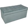 MG Design Pouf contenitore imbottito 45 x 90 cm Blu - capacità ca. 100L, fino a 300 kg, superficie resistente e morbida, struttura solida, già montato e facile da pulire