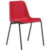 IDEALSEDIE DI GALIZIA MICHELE Sedia Da Ufficio Poltrona Fissa per Sala Attesa sedia con monoscocca in plastica colorata con telaio in metallo verniciato nero sedia impilabile sedia per conferenza (Rosso)